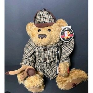 Vintage H.J. Huggs Sherlock Holmes Inspector Bearlock Plush‎ Still Sealed NwT